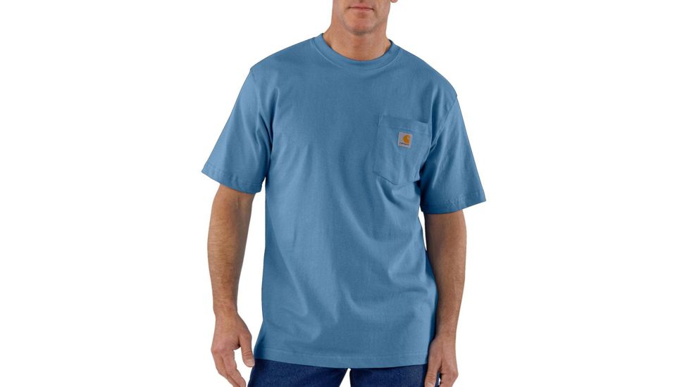 Carhartt Workwear Pocket T-Shirt - Mens, French Blue, Medium, K87-FHB-REG-MED