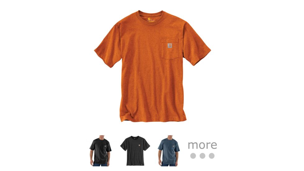 Carhartt Workwear Pocket T-Shirt - Men's, Amberwood Heather, Black, Black Stripe, Bluestone, Bold Blue Heather, Carbon Heather