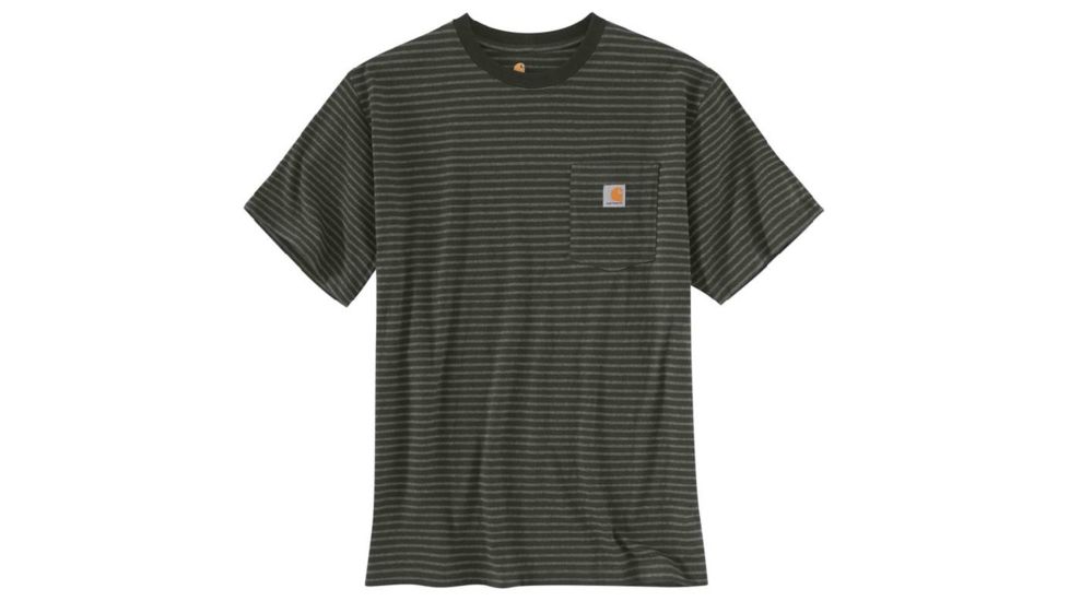 Carhartt Workwear Pocket T-Shirt - Men's, Peat Stripe, Medium, Regular, K87-359-M-REG