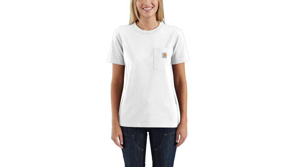 Carhartt Workwear WK87 Pocket Short Sleeve T-Shirt - Womens, White, Large, 103067-001-L