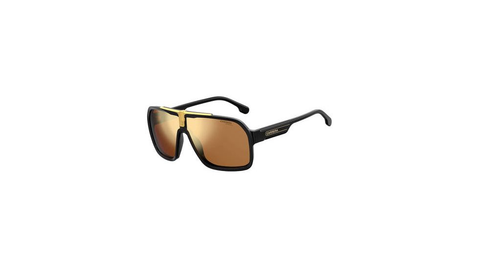 Carrera 1014/S Sunglasses CA1014S-0I46-K1-6410 - Black/Gold Frame, Brown Gold Sp Lenses, Lens Diameter 64mm, Distance Between Lenses 10mm