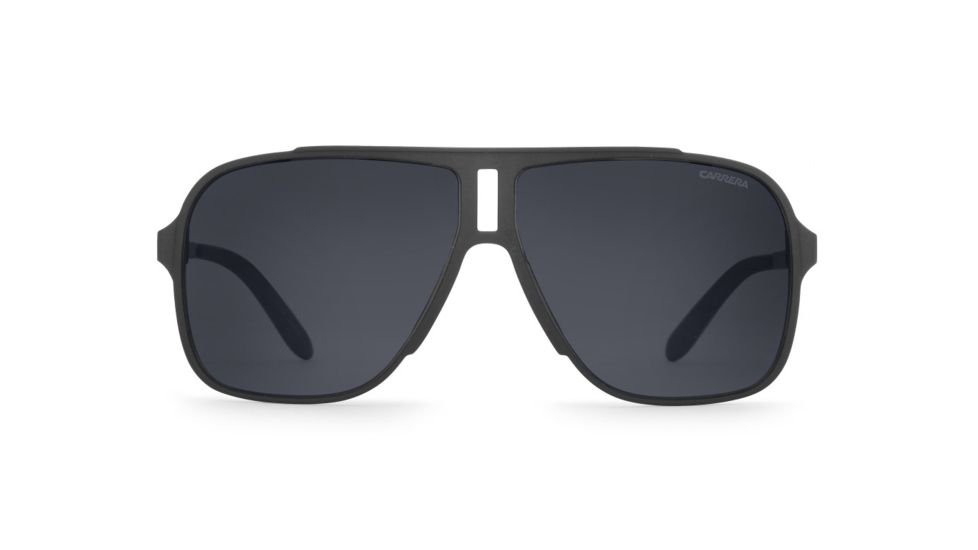 Carrera 122/S Sunglasses CA122S-0GUY-IR-6111 - Black Shiny Matte Frame, Gray Blue Lenses, Lens Diameter 61mm, Distance Between Lenses 11mm