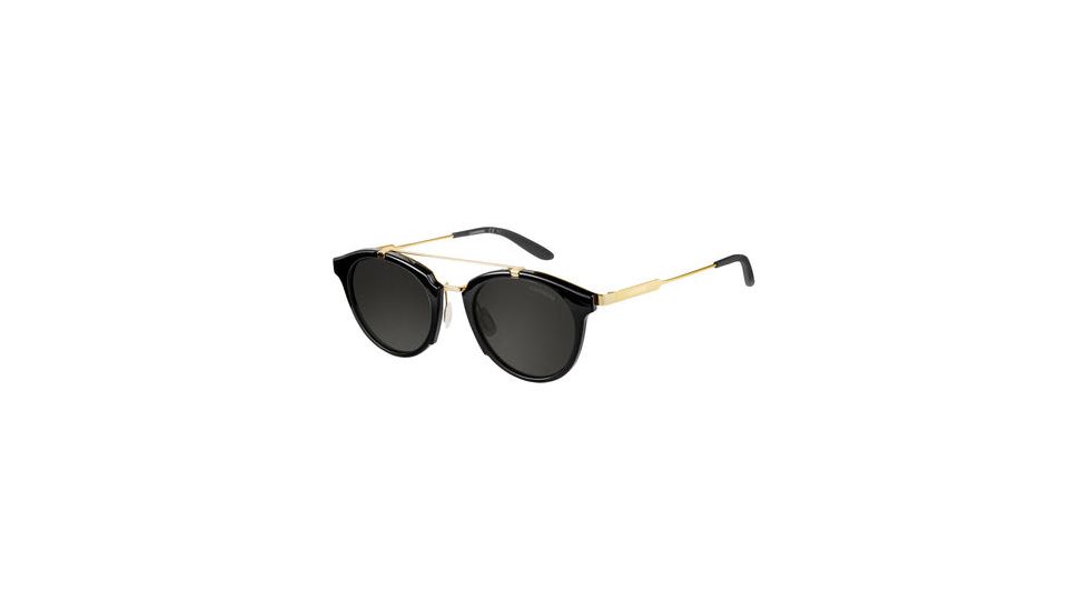 Carrera 126/S Sunglasses CA126S-06UB-NR-4922 - Shiny Black-Gold Frame, Brown Gray Lenses, Lens Diameter 49mm, Distance Between Lenses 22mm