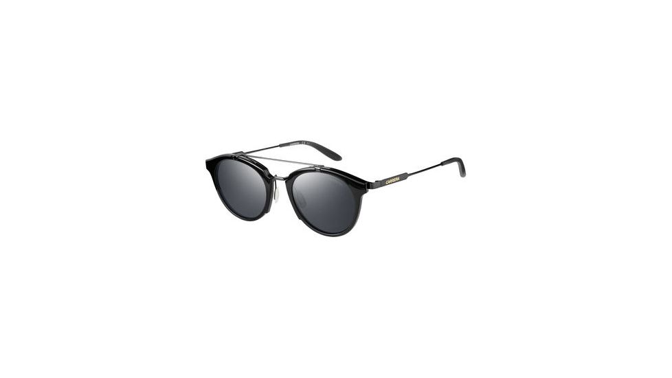 Carrera 126/S Sunglasses CA126S-06UB-T4-4922 - Shiny Black-Gold Frame, Black Mirror Lenses, Lens Diameter 49mm, Distance Between Lenses 22mm