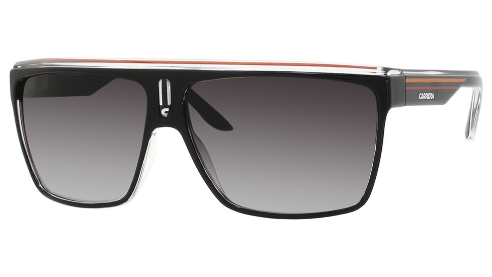 Carrera 22/S Sunglasses CA22S-0XAK-9O-6312 - Shiny Black / Black Frame, Dkgray Gradient Lenses, Lens Diameter 63mm, Distance Between Lenses 12mm