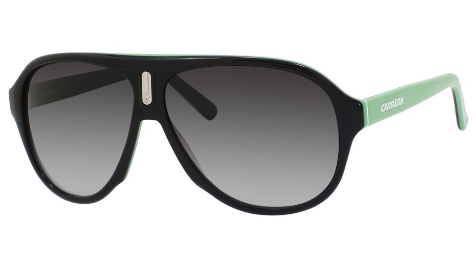 Carrera 38/S Sunglasses CA38S-08Y9-9O-5910 - Black Green White Frame, Dkgray Gradient Lenses, Lens Diameter 59mm, Distance Between Lenses 10mm