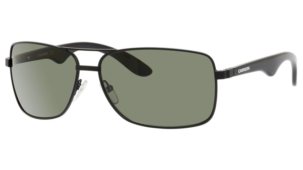 Carrera 6005/S Sunglasses CA6005S-0MPZ-RC-6314 - Matte Black Frame, Green Polarized Lenses, Lens Diameter 63mm, Distance Between Lenses 14mm