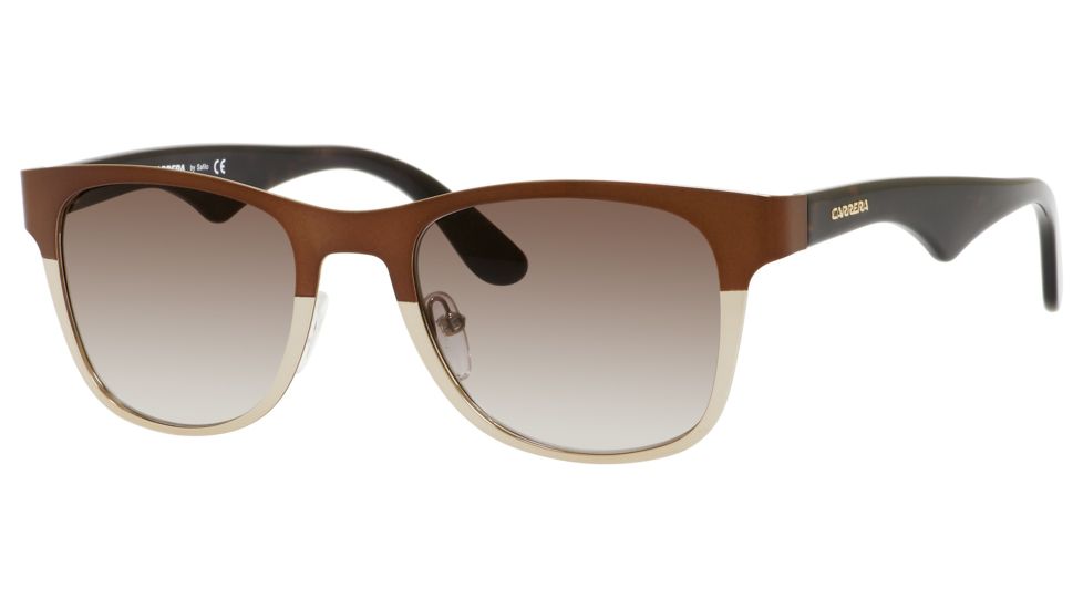 Carrera 6010/S Progressive Prescription Sunglasses CA6010S-00UJ-HA-5221 - Frame Color Semi Matte Dark Brown, Lens Diameter 52 mm