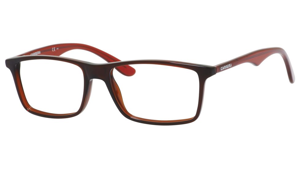 Carrera 6611 Bifocal Prescription Eyeglasses CA6611-0DFT-5316 - Dark Red / Transparent Red Frame, Lens Diameter 53mm, Distance Between Lenses 16mm