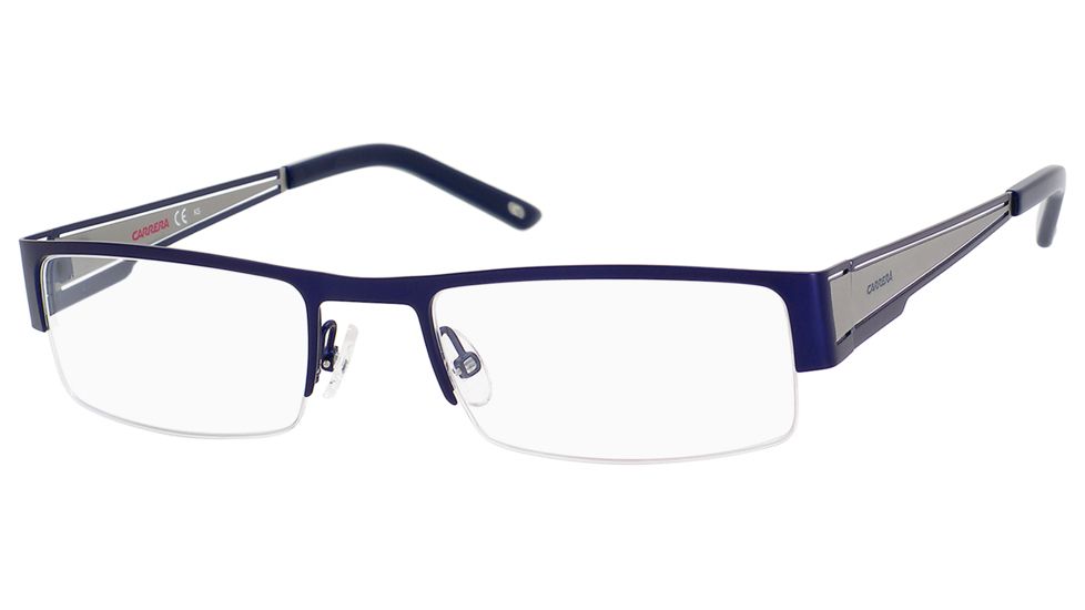 Carrera 7548 Progressive Prescription Eyeglasses CA7548-086I-5320 - Matte Blue / Ruthenium Frame, Lens Diameter 53mm, Distance Between Lenses 20mm