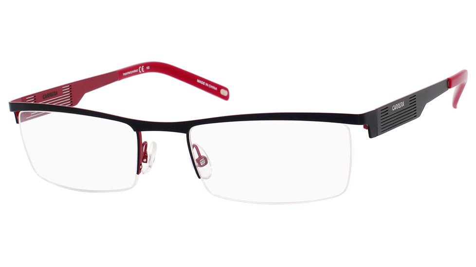 Carrera 7567 Eyeglass Frames CA7567-0IAM-5319 - Black Red Frame, Lens Diameter 53mm, Distance Between Lenses 19mm