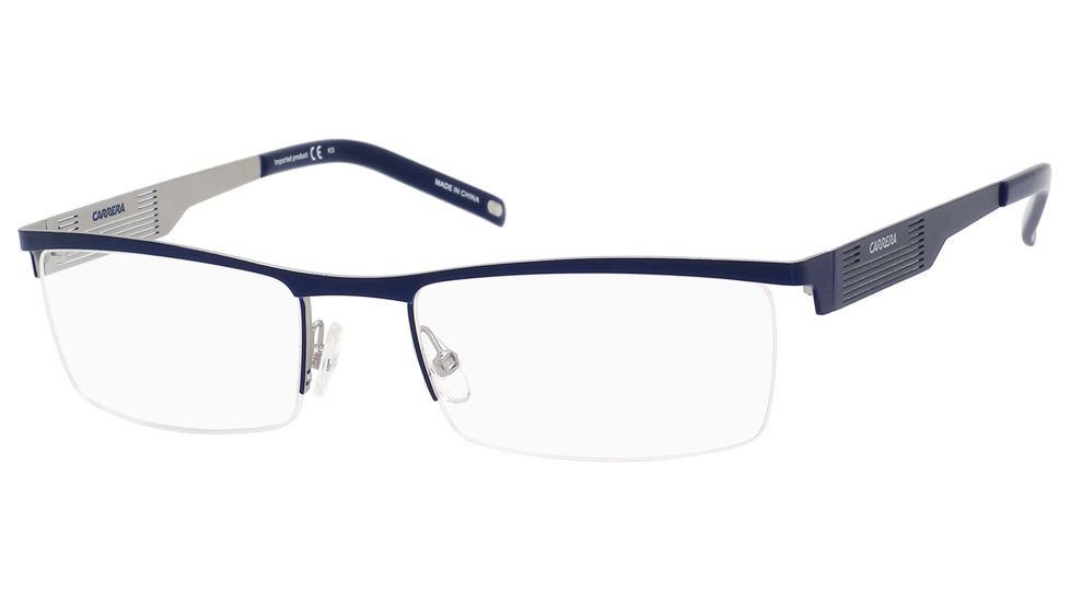 Carrera 7567 Eyeglass Frames CA7567-0X0J-5319 - Matte Blue / Palladium Frame, Lens Diameter 53mm, Distance Between Lenses 19mm