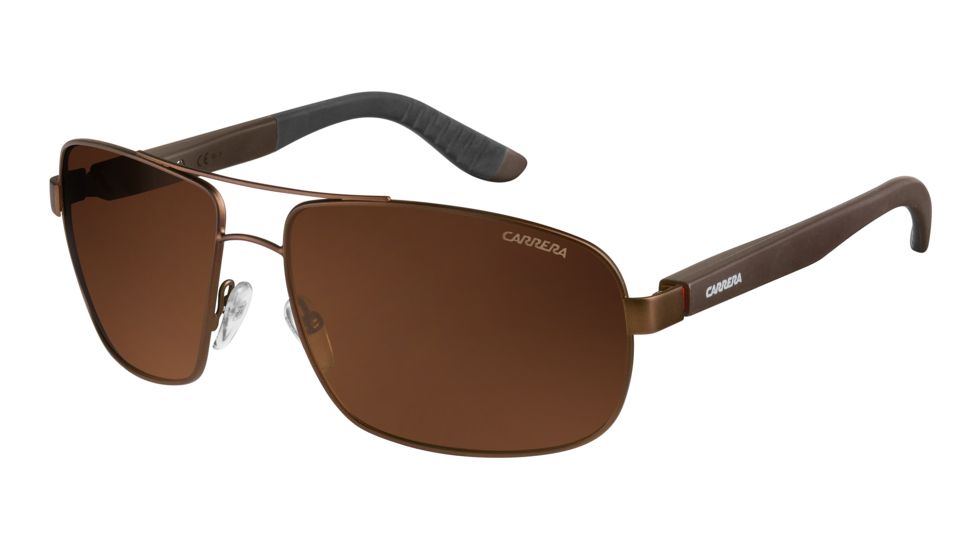 Carrera 8003/S Single Vision Prescription Sunglasses CA8003S-00RP-U8-6216 - Frame Color Semi Matte Brown, Lens Diameter 62 mm