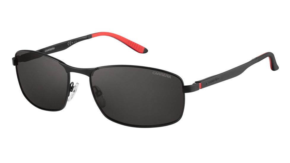 Carrera 8012/S Sunglasses CA8012S-0003-M9-6017 - Matte Black Frame, Gray Polarized Lenses, Lens Diameter 60mm, Distance Between Lenses 17mm