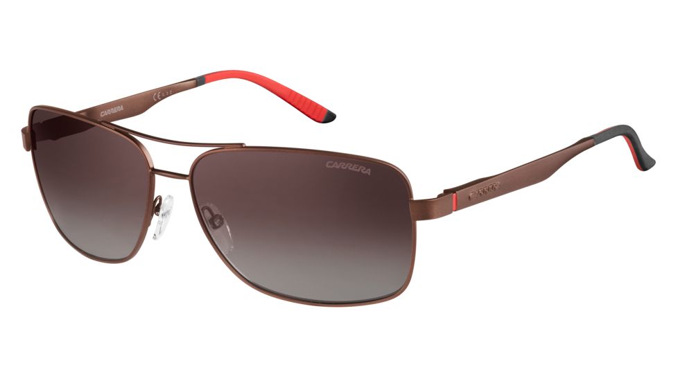 Carrera 8014/S Single Vision Prescription Sunglasses CA8014S-0NLX-LA-6114 - Frame Color Semi Matte Brown, Lens Diameter 61 mm