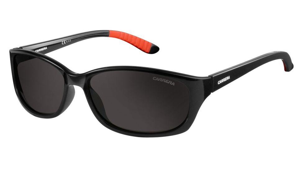 Carrera 8016/S Progressive Prescription Sunglasses CA8016S-0D28-M9-6015 - Frame Color Shiny Black, Lens Diameter 60 mm