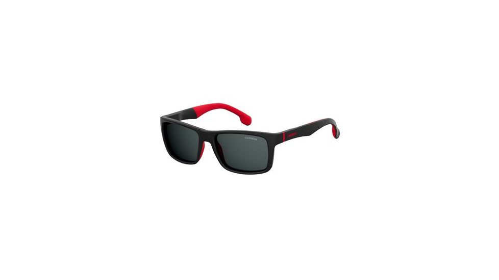 Carrera 8024/LS Sunglasses CA8024LS-0003-IR-5718 - Matte Black Frame, Gray Blue Lenses, Lens Diameter 57mm, Distance Between Lenses 18mm