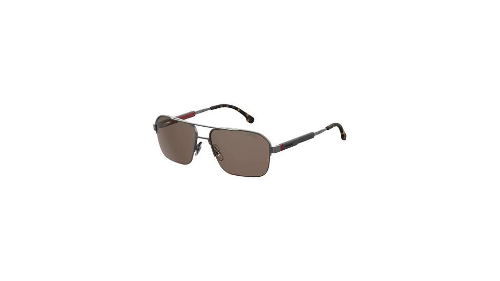 Carrera 8028/S Sunglasses CA8028S-0R80-70-5917 - Semi Matte Dark Ruthenium Frame, Brown Lenses, Lens Diameter 59mm, Distance Between Lenses 17mm