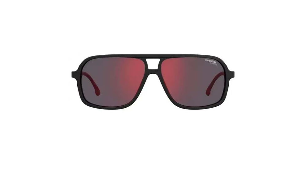 Carrera 8035/SE Sunglasses, Matte Black Frame, Red Mirror Lens, 716736231297