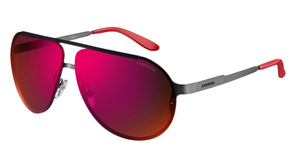 Carrera 90/S Progressive Prescription Sunglasses CA90S-0R80-CP-6510 - Frame Color Semi Matte Dark Ruthenium, Lens Diameter 65 mm