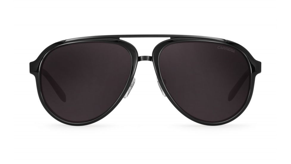 Carrera 96/S Sunglasses CA96S-0GVB-NR-5816 - Shiny Black Matte Black Frame, Brown Gray Lenses, Lens Diameter 58mm, Distance Between Lenses 16mm