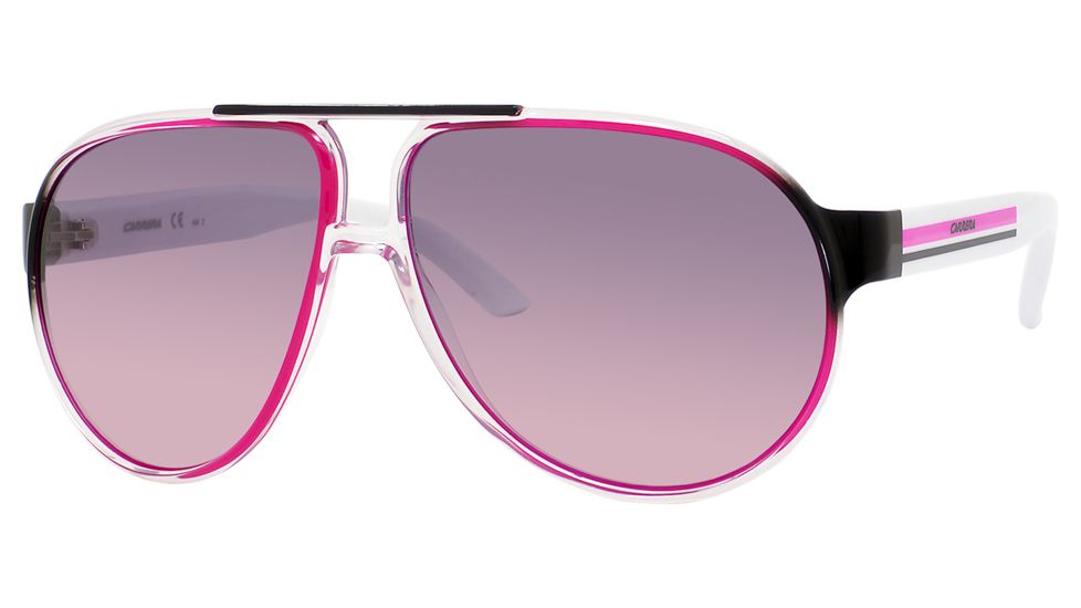 Carrera Forever Mine/S Sunglasses FOREVES-0KLU-FF-6212 - Crystal Fluorescent Fuchsia Wh Frame, Gray Fuschia Lenses, Lens Diameter 62mm, Distance Between Lenses 12mm