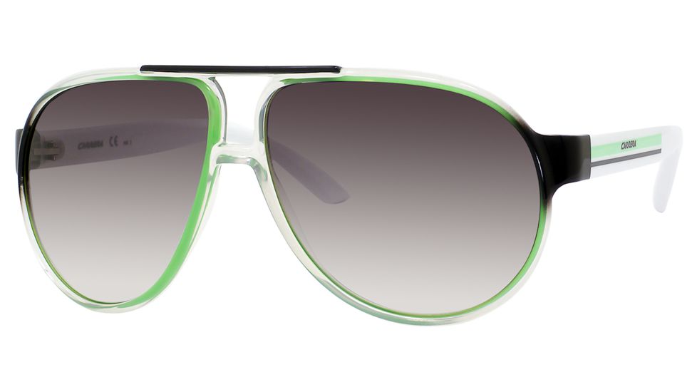 Carrera Forever Mine/S Sunglasses FOREVES-0KZX-9L-6212 - Crystal Fluorescent Green Whit Frame, Gray Gradient Lenses, Lens Diameter 62mm, Distance Between Lenses 12mm