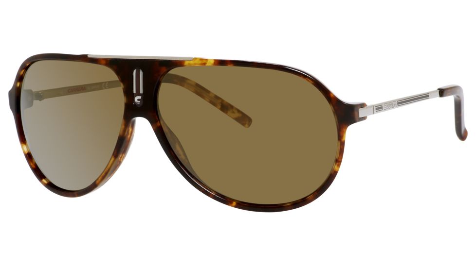 Carrera Hot/S Single Vision Prescription Sunglasses HOTS-0C03-VP-6411 - Lens Diameter 64 mm, Frame Color Green Havana / Silver