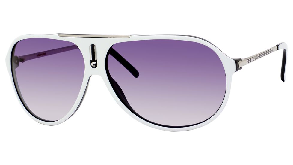 Carrera Hot/S Single Vision Prescription Sunglasses HOTS-0YCF-LF-6411 - Frame Color White Black / Palladium, Lens Diameter 64 mm
