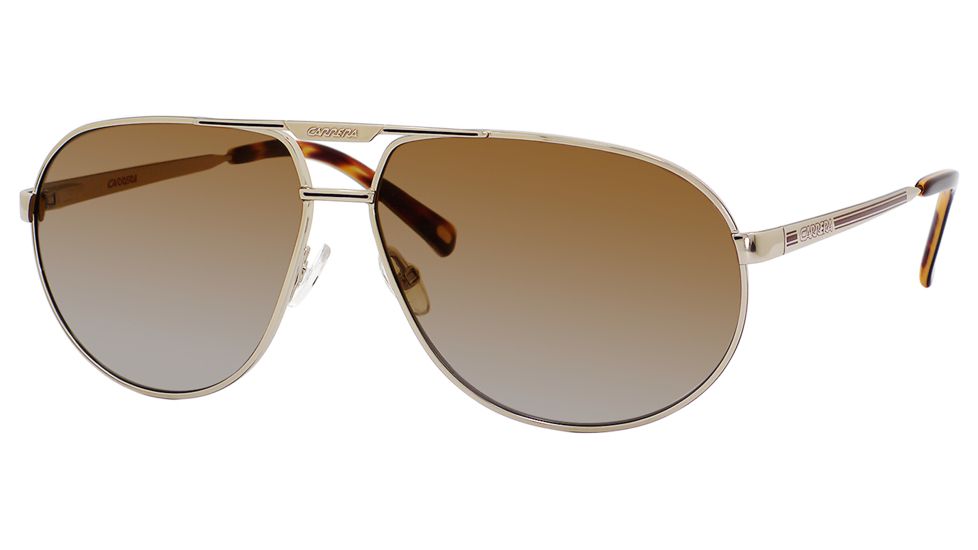 Carrera Master 2/P/S Sunglasses MASTE2PS-MLHP-RW-6112 - Shiny Gold Frame, Brown Shaded Polarized Lenses, Lens Diameter 61mm, Distance Between Lenses 12mm