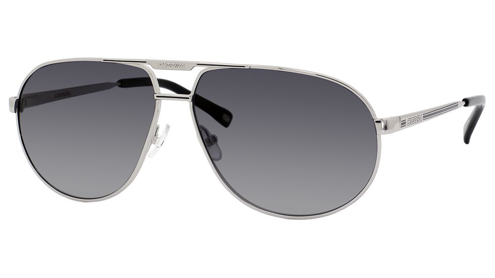 Carrera Master 2/P/S Sunglasses MASTE2PS-YB7P-RV-6112 - Shiny Silver Frame, Gray Shaded Polarized Lenses, Lens Diameter 61mm, Distance Between Lenses 12mm