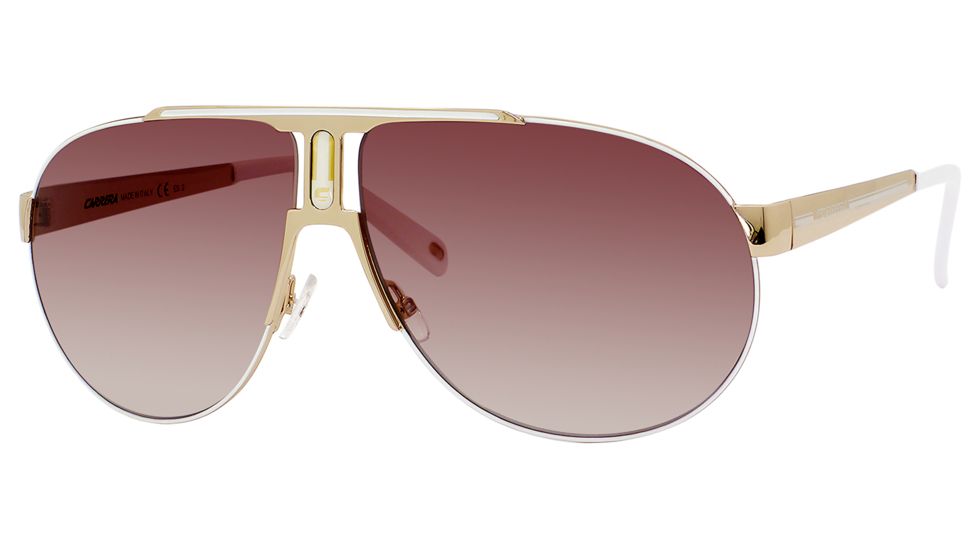 Carrera Panamerika 1/P/S Sunglasses PANAM1PS-0KY0-6Y-6511 - Shiny Gold White Frame, Brown Gradient Lenses, Lens Diameter 65mm, Distance Between Lenses 11mm