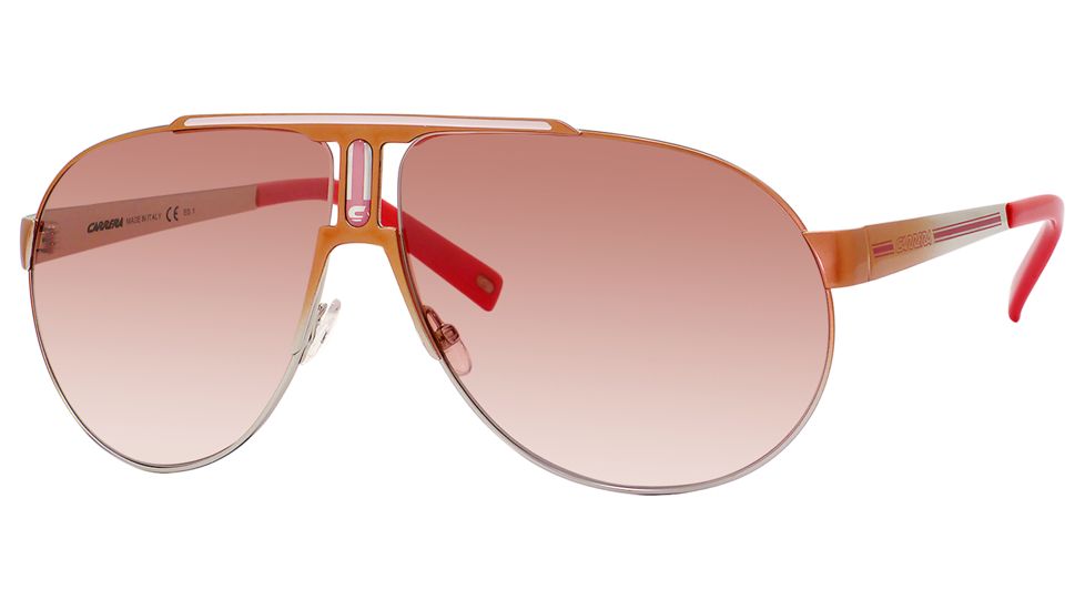Carrera Panamerika 1/P/S Sunglasses PANAM1PS-0KYA-F5-6511 - Shiny Coral Smoke Frame, Rose Smoke Mirror Lenses, Lens Diameter 65mm, Distance Between Lenses 11mm