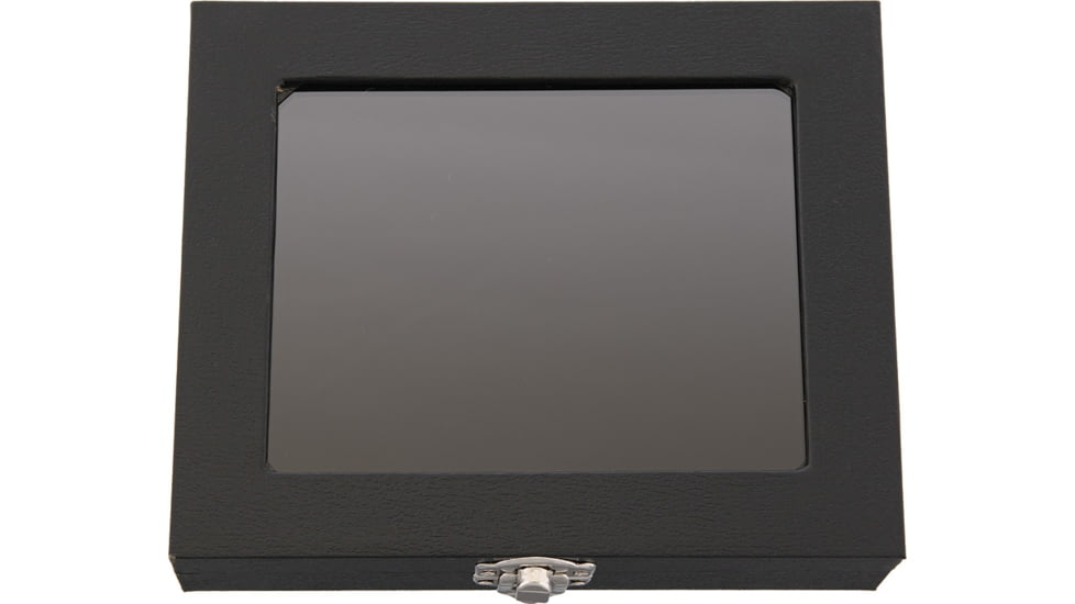 Carry All Small Display Case w/ Black Pressboard, 6 1/8in X 5 1/8in X 1 1/2in, Black Pressboard Construction w/ Hinged Plexiglass Lid, Fiberfill Insert w/ Black Velveteen Cover, PO231-S / AC177
