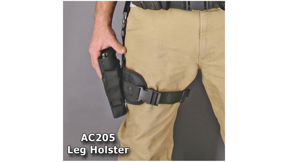 Carry All Tactical Drop Leg Holster, Black Ballistic Nylon Construction With Metal And Composite Hardware, Fits Most Standard Pistols, Includes Adjustable Strap And Leg Harness, P0165
