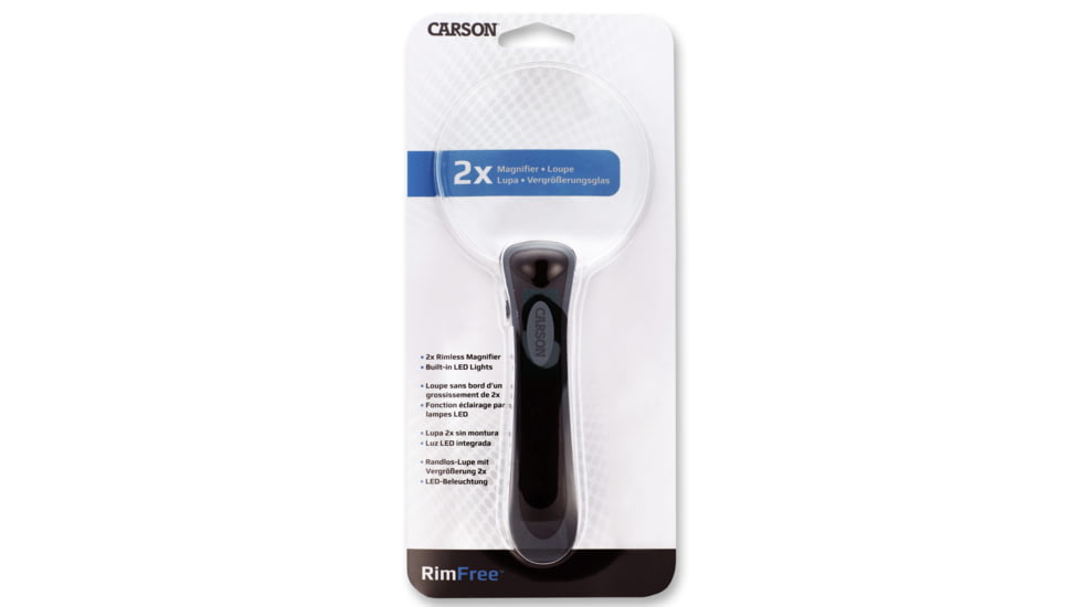 Carson 2x LED Lighted Rimless Magnifier w/ Batteries and Case RM-95