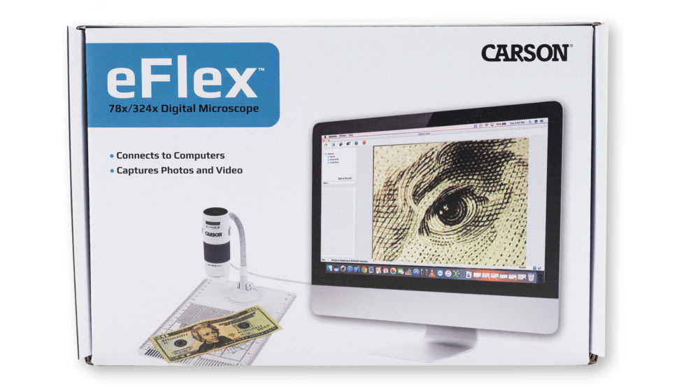 Carson 75/x300x eFlex Digital Microscope w/Flex Neck Stand and Base MM-840
