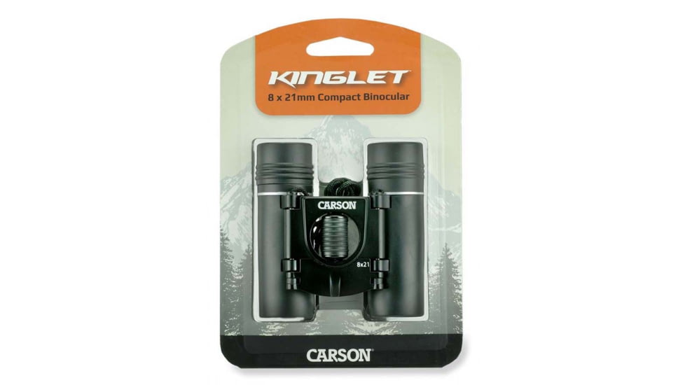 Carson 8x21mm Kinglet Binoculars, 9mm, Multicoated, Black, KB-821