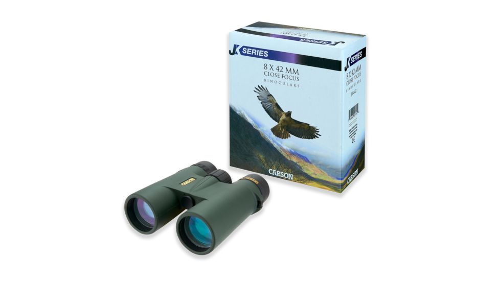 Carson 8x42 Close Focus Roof Prism Water Proof Binoculars, Matte - JK-842