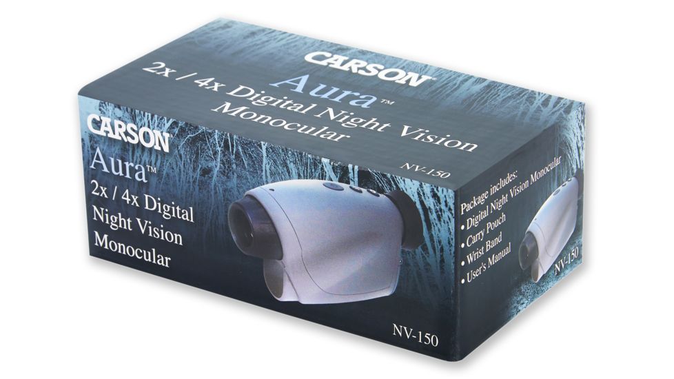Carson Aura 2X/4X Digital Night Vision Monocular, Black, NV-150