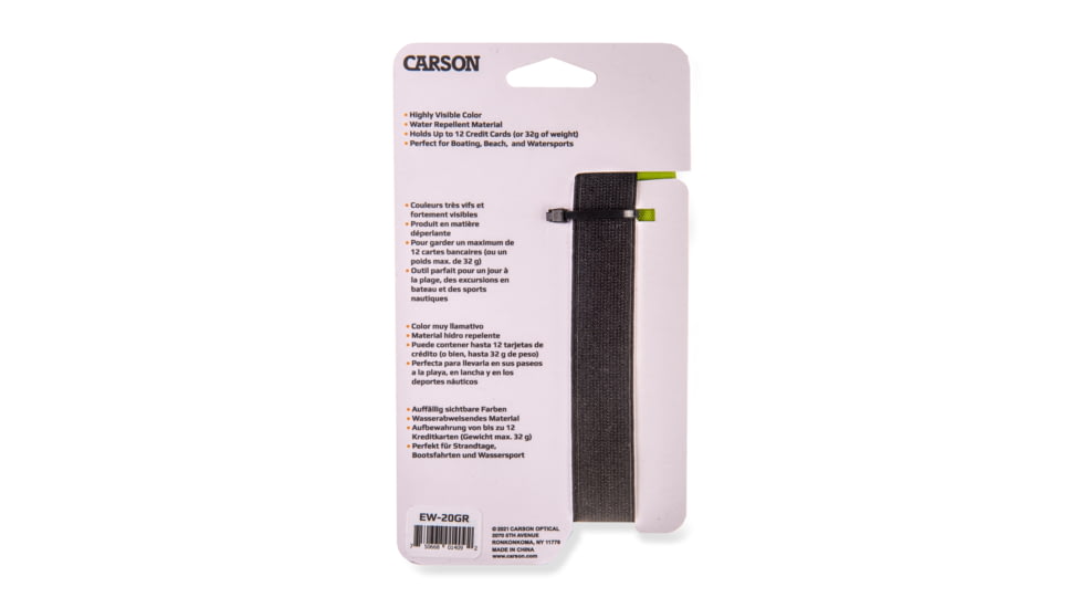 Carson Floating Wallet, Black/Green, 4.5X.7X3.4, EW-20GR