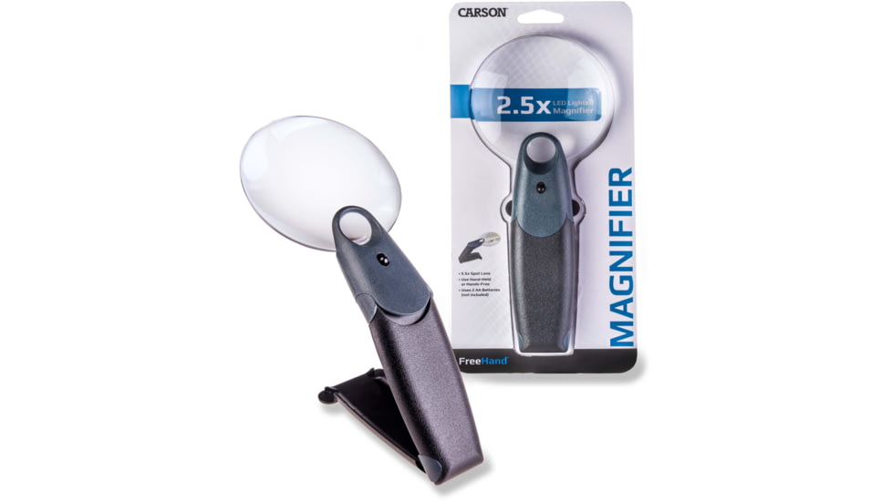 Carson FreeHand 2.5x Lighted Magnifier with 5x Spot Lens, FH-25