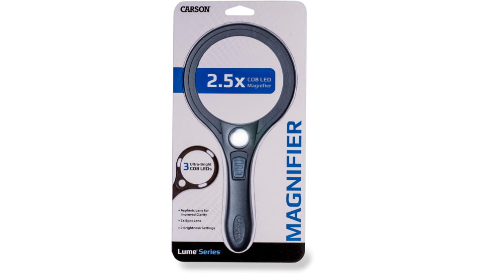Carson Lume Series 2.5x Aspheric COB LED Magnifier w/7x Spot Lens, 3.5 in, AS-90