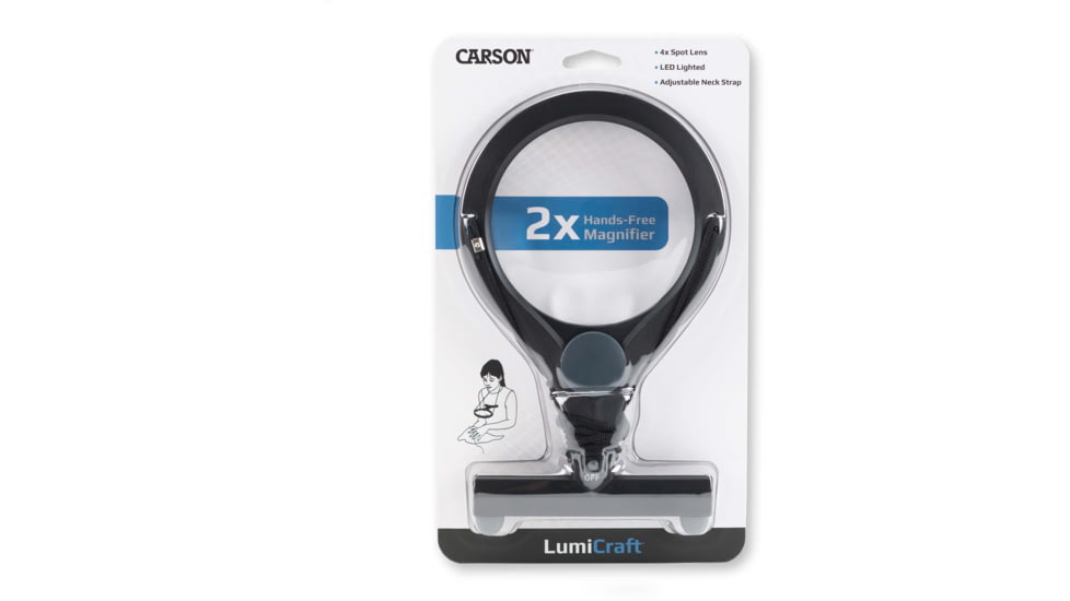 Carson LumiCraft 2x Hands Free Lighted Magnifier with 4x Spot Lens LC-15