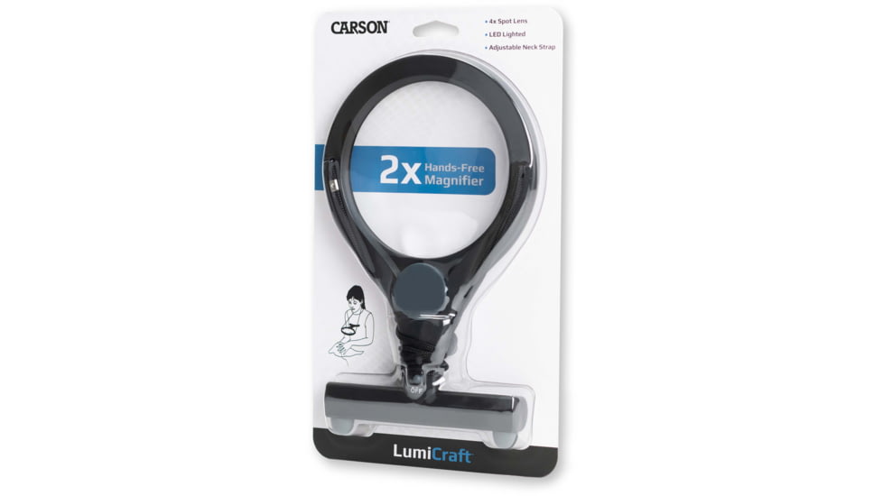 Carson LumiCraft 2x Hands Free Lighted Magnifier with 4x Spot Lens LC-15