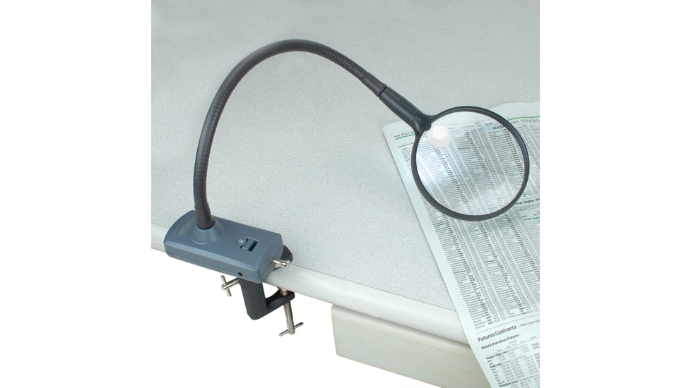 Carson MagniFlex LED Lighted Flexible Magnifier w/ Table Clamp and Power Adapter CL-65