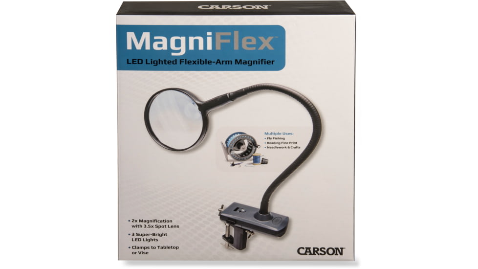 Carson MagniFlex LED Lighted Flexible Magnifier w/ Table Clamp and Power Adapter CL-65