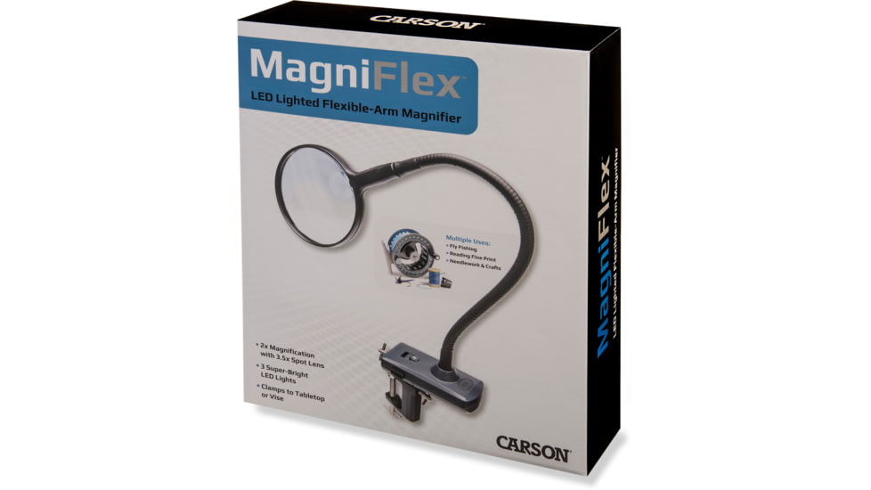 Carson MagniFlex LED Lighted Flexible Magnifier w/ Table Clamp and Power Adapter CL-65