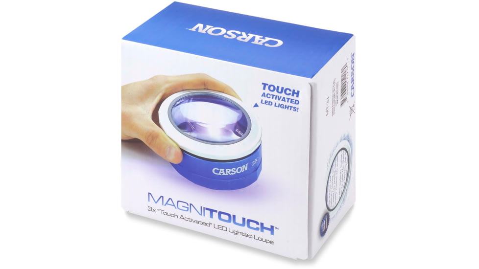 Carson MagniTouch 3x Touch Activated LED Lighted Loupe, Black/Grey MT-33