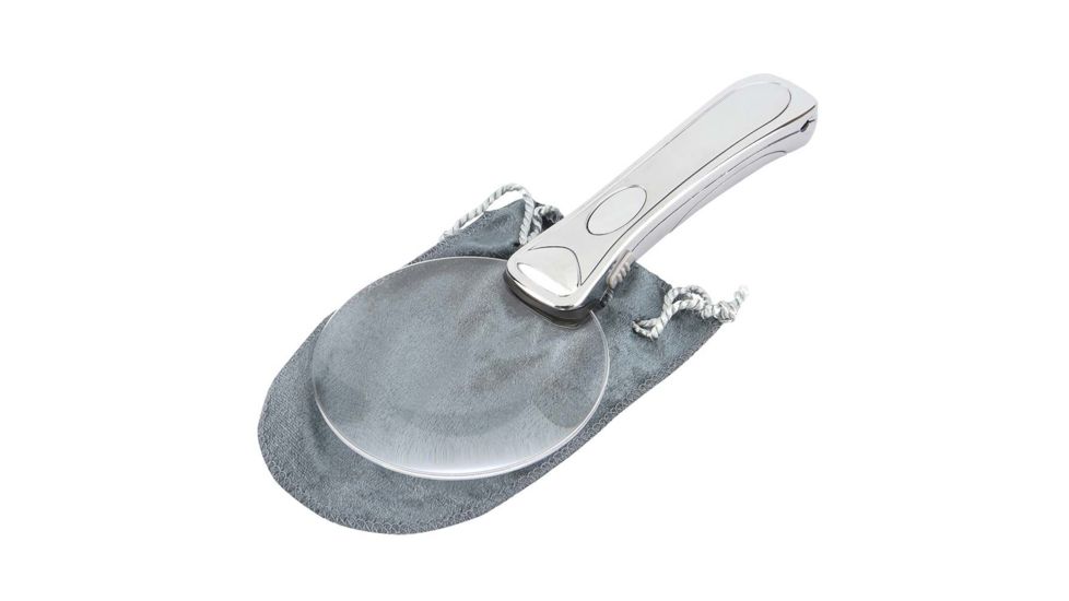 Carson MH-95 Chrome RimFree 2x LED-Lighted Rimless Magnifier / Loupe MH-95